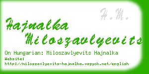 hajnalka miloszavlyevits business card